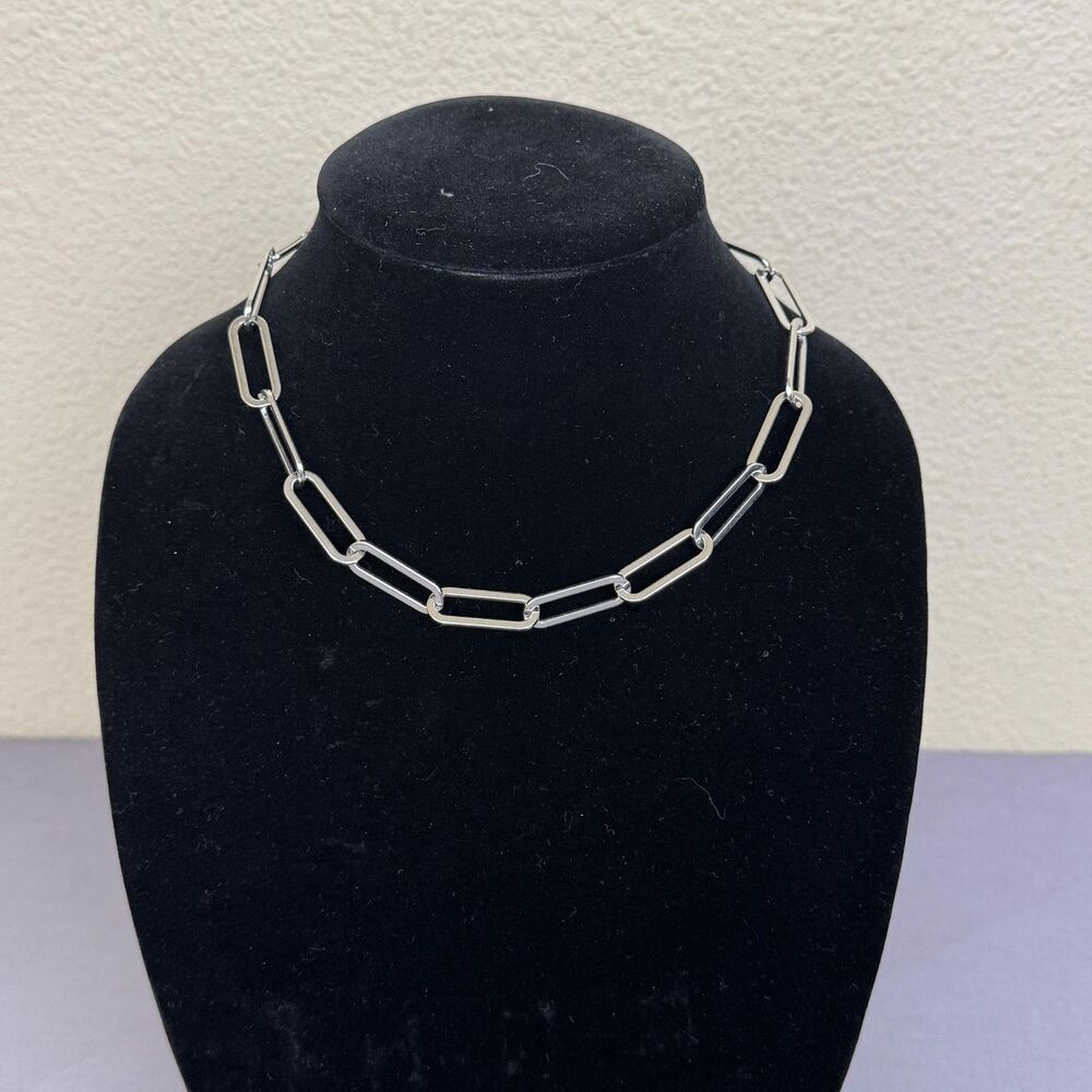 SUGARFIX Gold Tone Paperclip Choker Necklace 21 In Womens Statement Jewelry